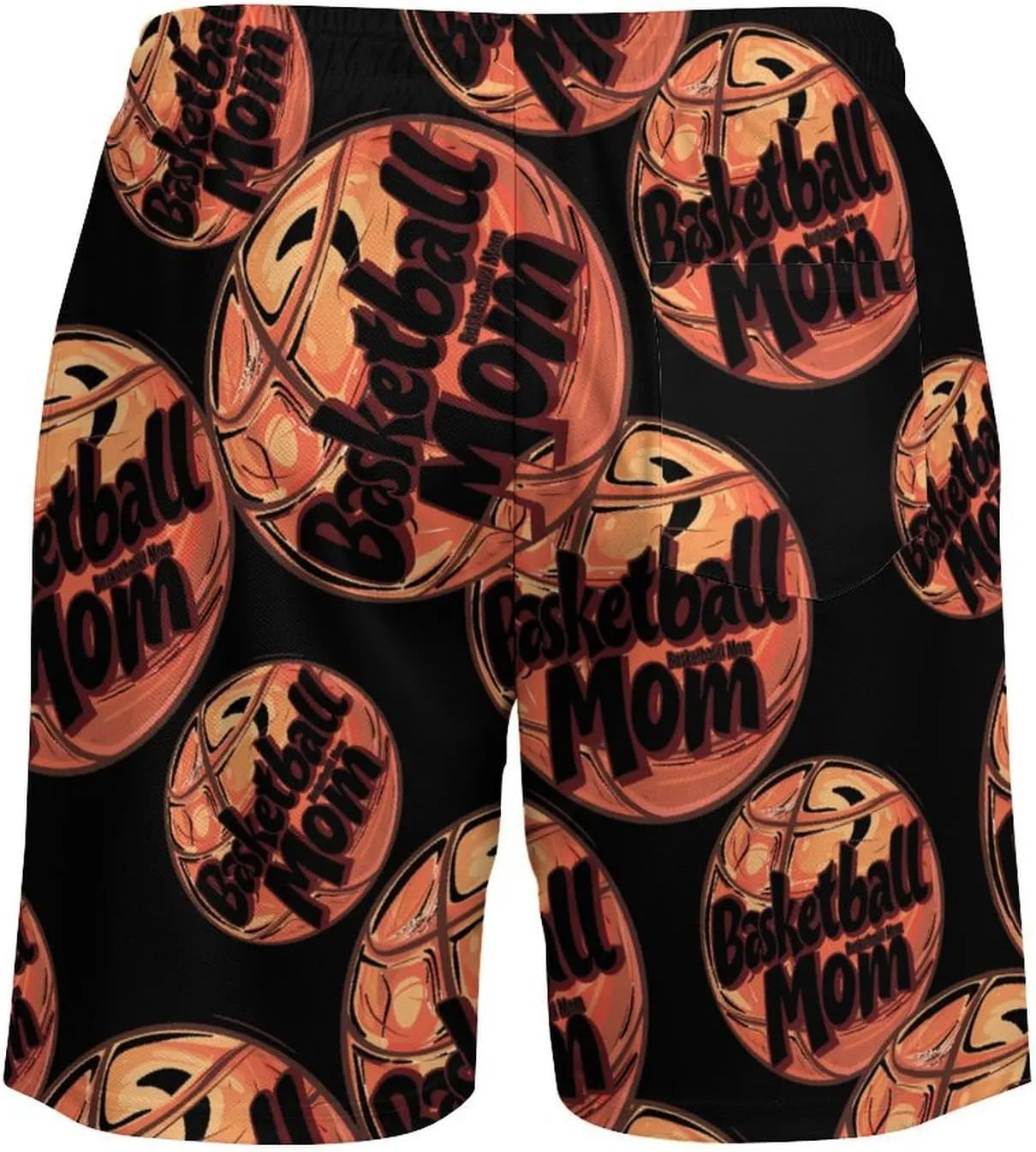 Basketball Mom Men's Swim Trunks Quick Dry Board Shorts Swimwear Beach Shorts with Compression Liner