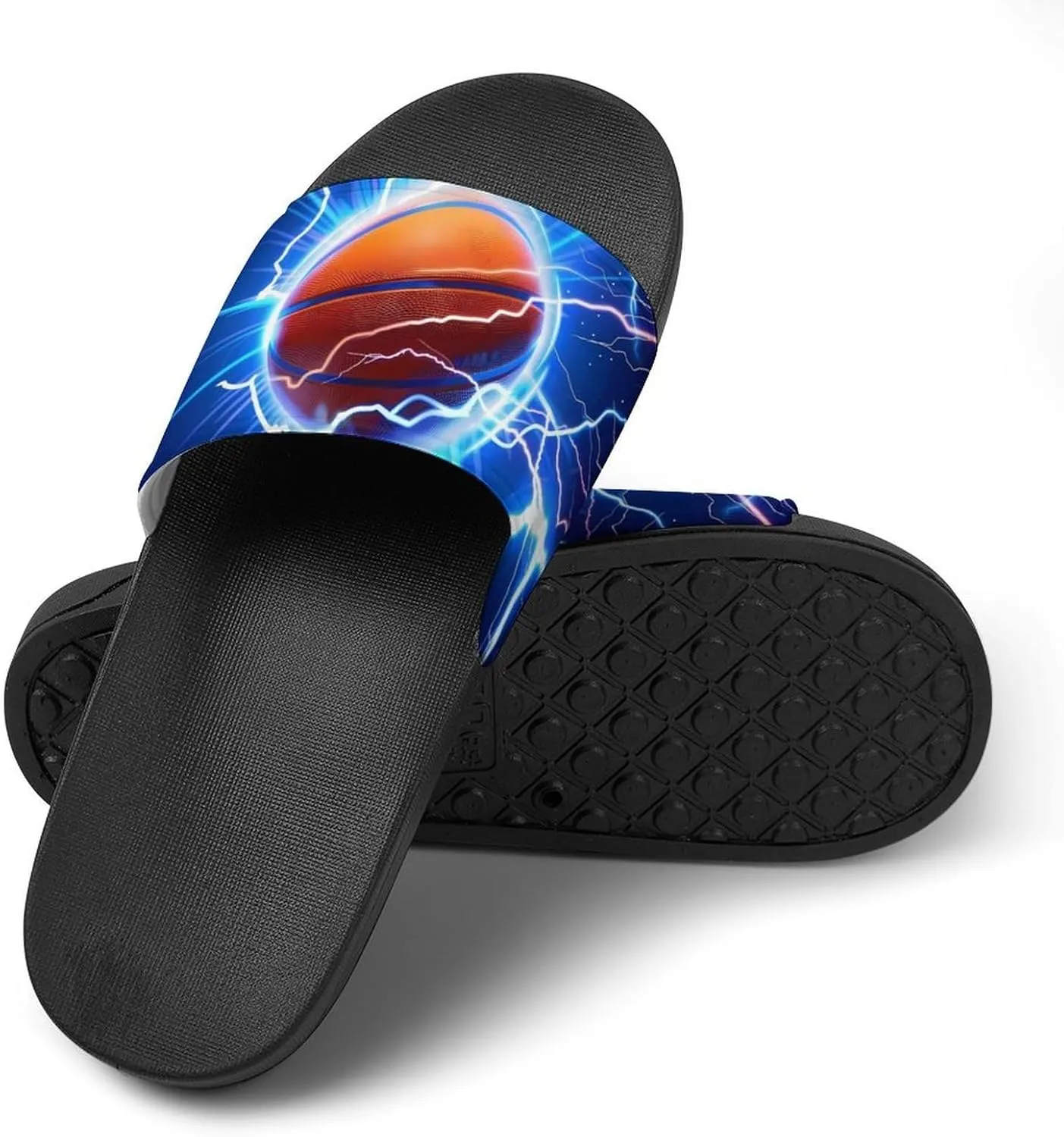 Basketball Thunder House Sandals Non Slip Slippers Quick Drying Bathroom Shower Shoes for Women Men