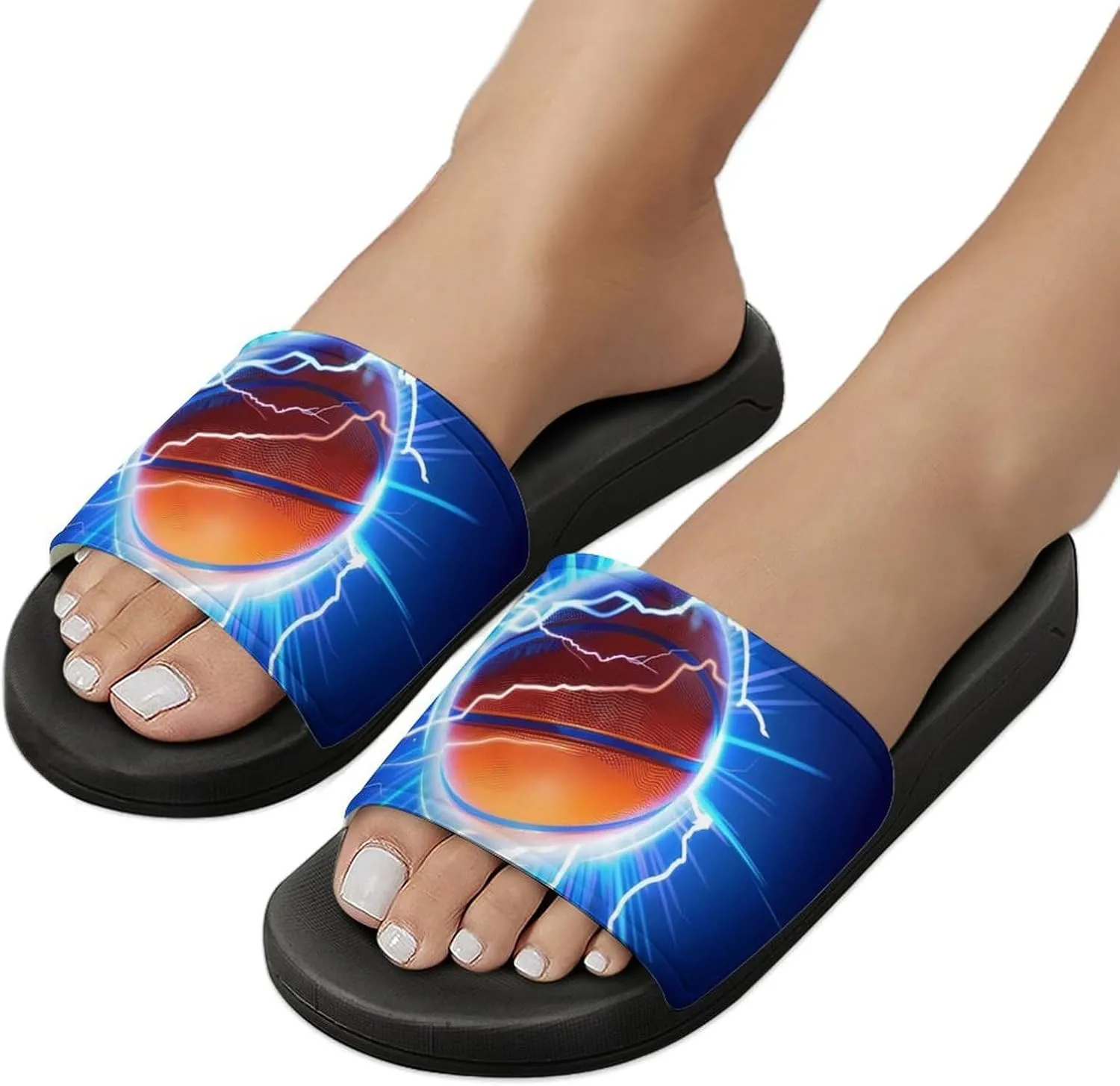 Basketball Thunder House Sandals Non Slip Slippers Quick Drying Bathroom Shower Shoes for Women Men