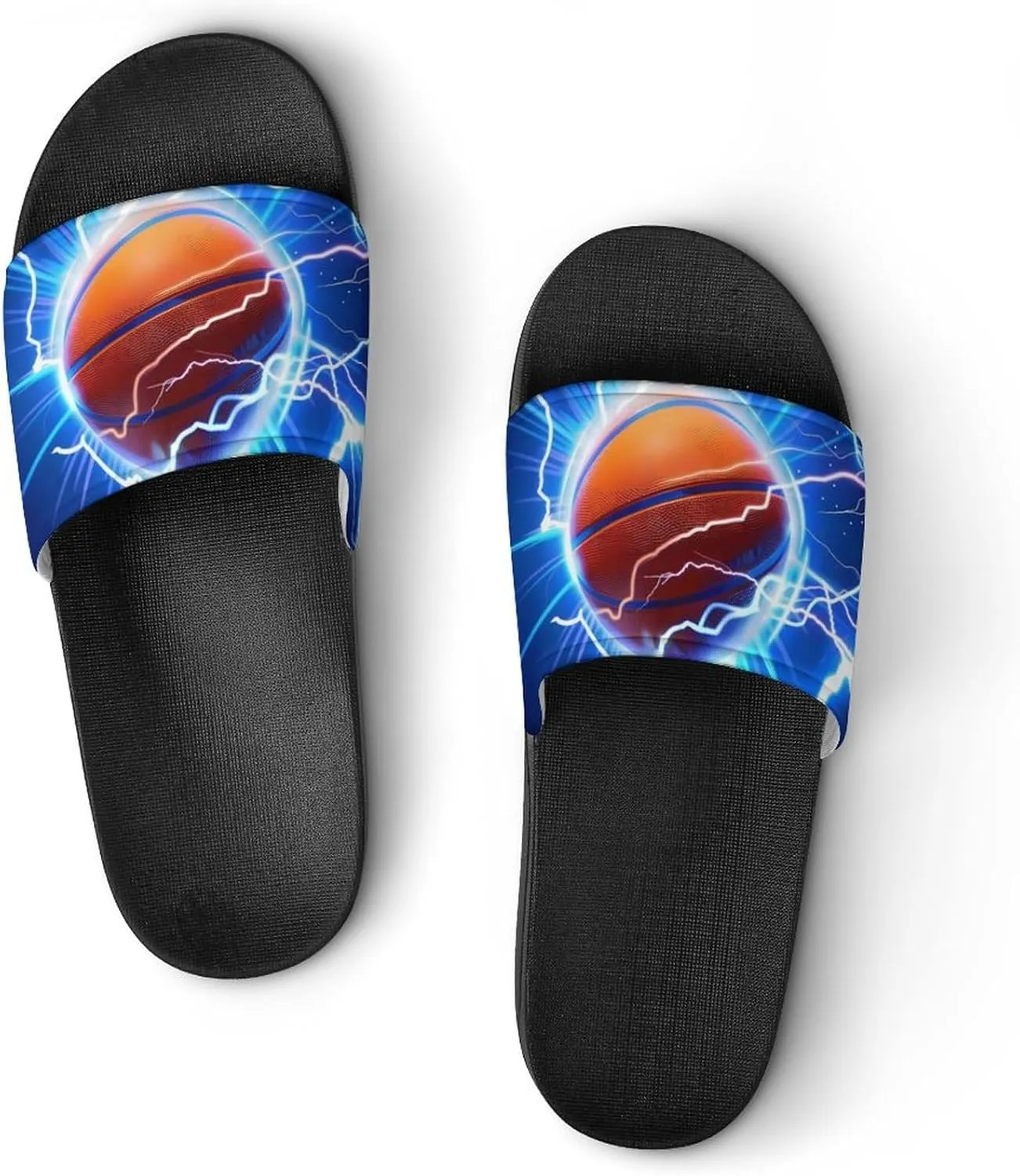 Basketball Thunder House Sandals Non Slip Slippers Quick Drying Bathroom Shower Shoes for Women Men