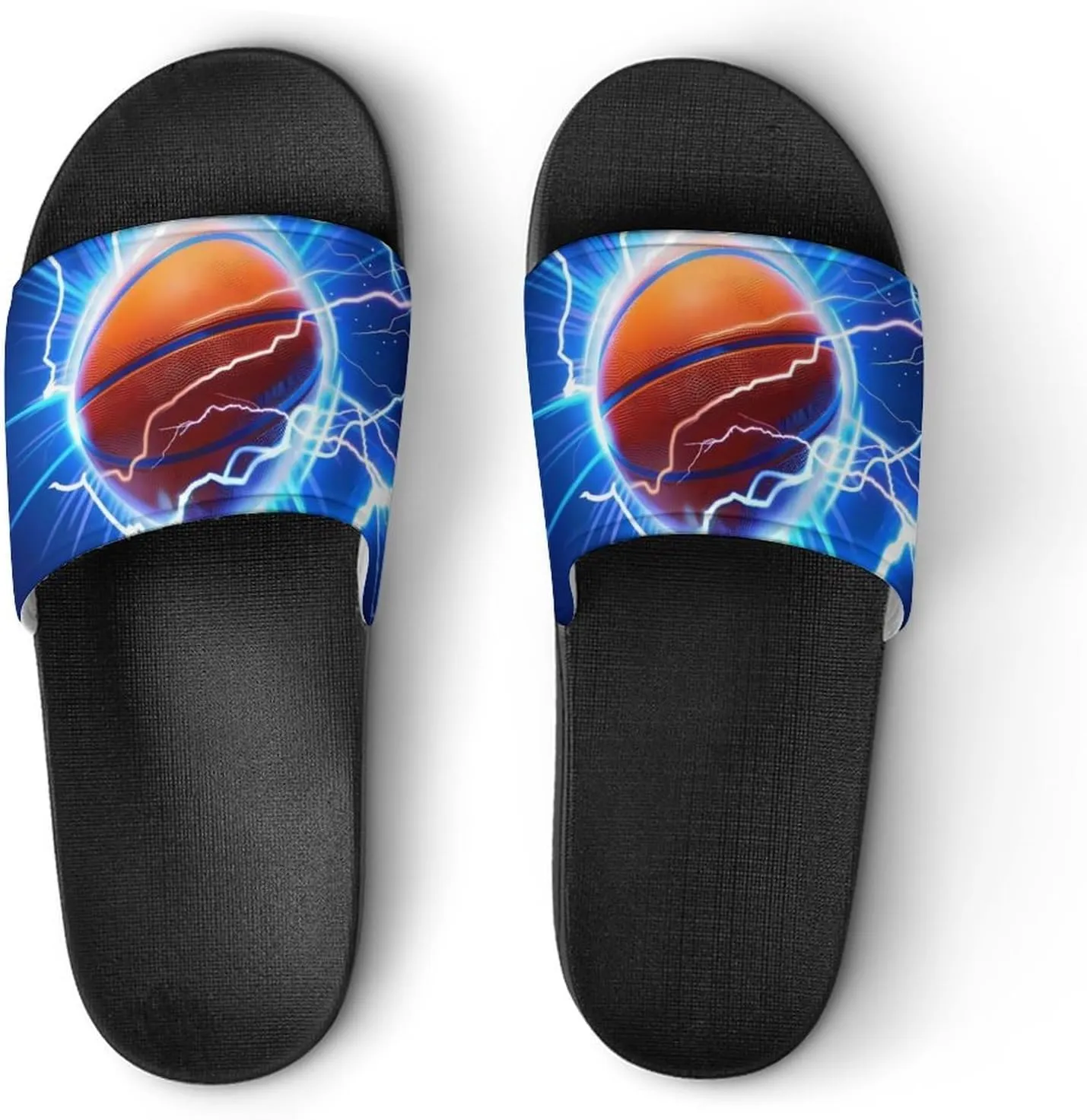 Basketball Thunder House Sandals Non Slip Slippers Quick Drying Bathroom Shower Shoes for Women Men