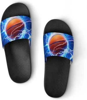 Basketball Thunder House Sandals Non Slip Slippers Quick Drying Bathroom Shower Shoes for Women Men
