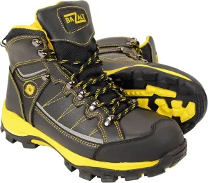 Bazalt MBM9122 Men's Black with Yellow Water and Frost Proof Leather Outdoor Lace-Up Boots - 7