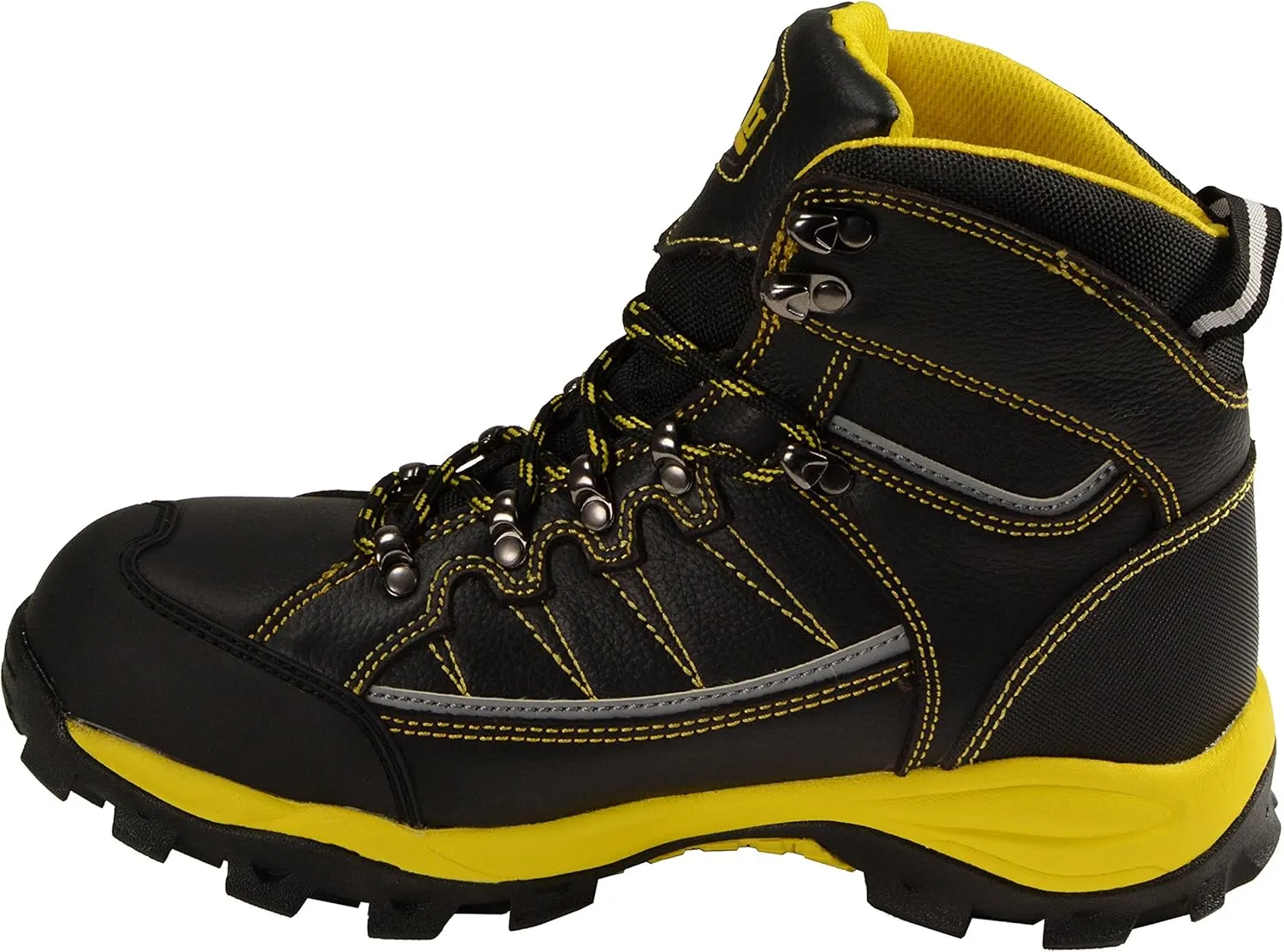 Bazalt MBM9122 Men's Black with Yellow Water and Frost Proof Leather Outdoor Lace-Up Boots - 7