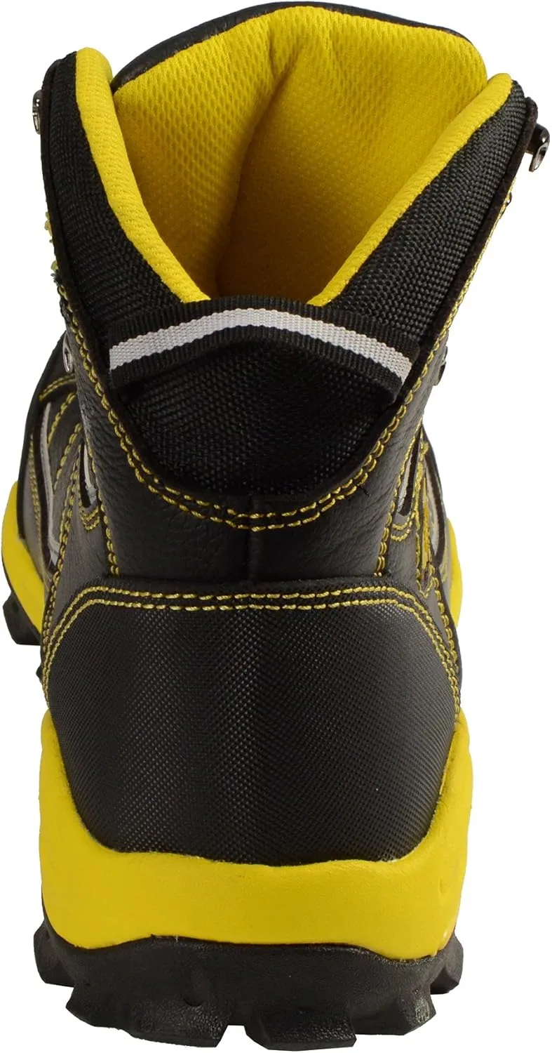 Bazalt MBM9122 Men's Black with Yellow Water and Frost Proof Leather Outdoor Lace-Up Boots - 7
