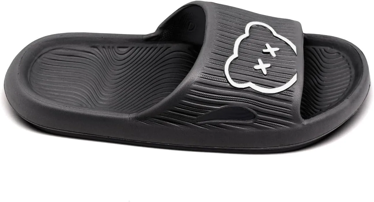 Bear Slides Smiley Face Sandals Slippers for Women and Men Ultra Comfort Non-Slip Shower Sandals Indoor and Outdoor Use Quick Drying Pool Party Home