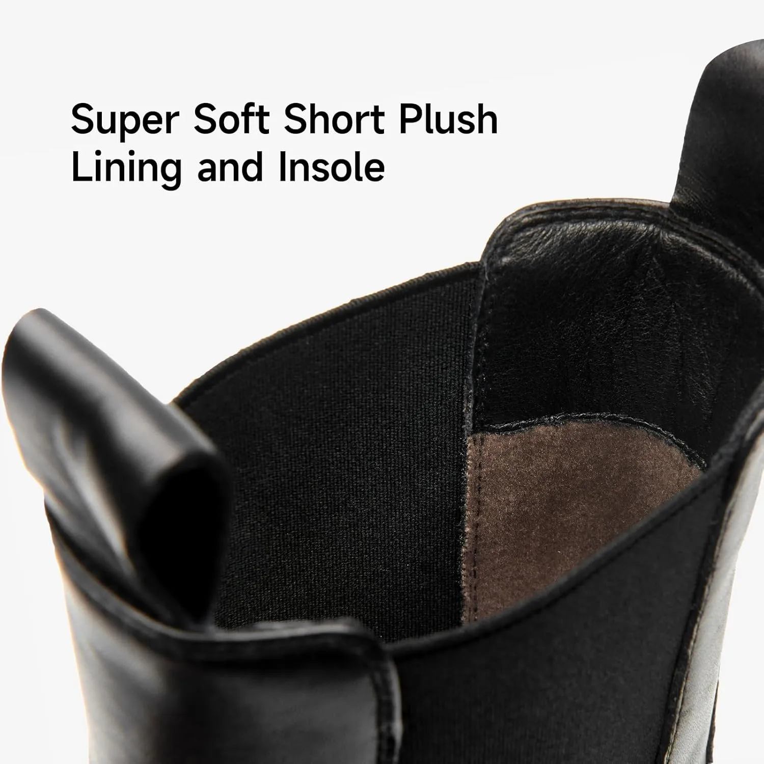 BEAU TODAY Chelsea Boots for Women, Chunky Platform Leather Chelsea Boots Womens Ankle Boots Round Toe Winter Dress Fashion Booties