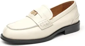 BEAU TODAY Flat Loafers for Women, Women’s Leather Penny Loafers, Slip-on Flats for Women, Comfortable Dressy Business Casual Office Non-Slip Round Toe Loafers