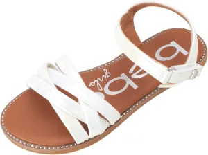 bebe Girls' Sandals - Two Strap Open Toe Flat Dress Sandals with Heart Accent, Easter Summer Shoes for Little and Big Girls