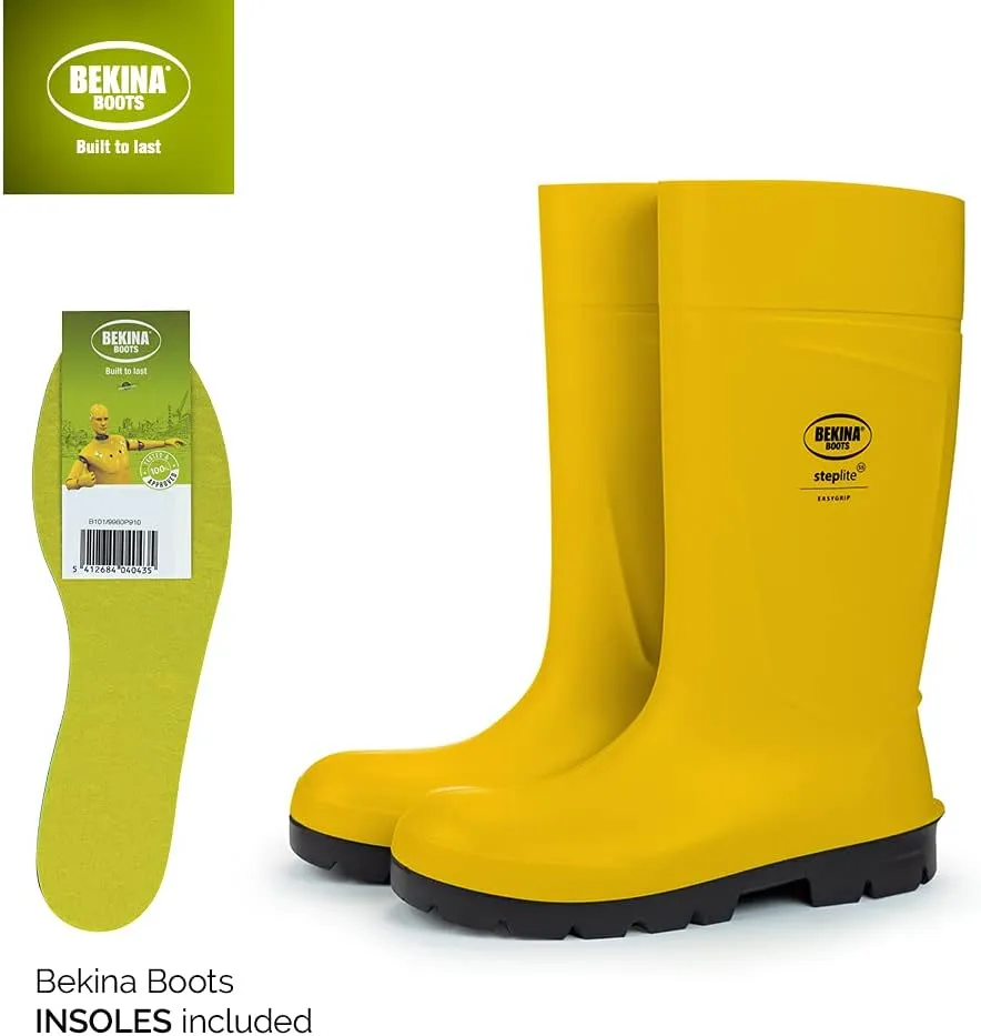 Bekina Steplite EasyGrip S4 Safety Toe Wellington Boots for Men and Women - Lightweight Waterproof SRC Certified Non Slip Steel Toe Boots for Men and Women