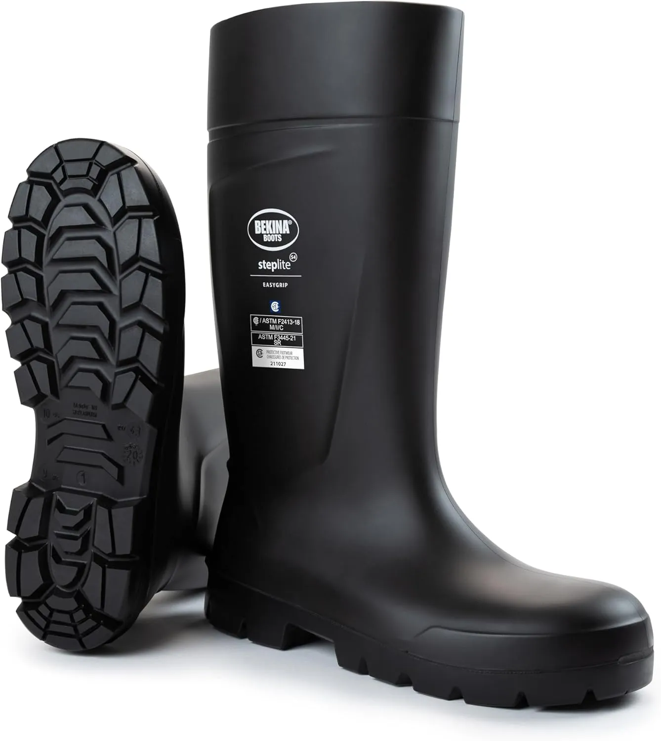 Bekina Steplite EasyGrip S4 Safety Toe Wellington Boots for Men and Women - Lightweight Waterproof SRC Certified Non Slip Steel Toe Boots for Men and Women