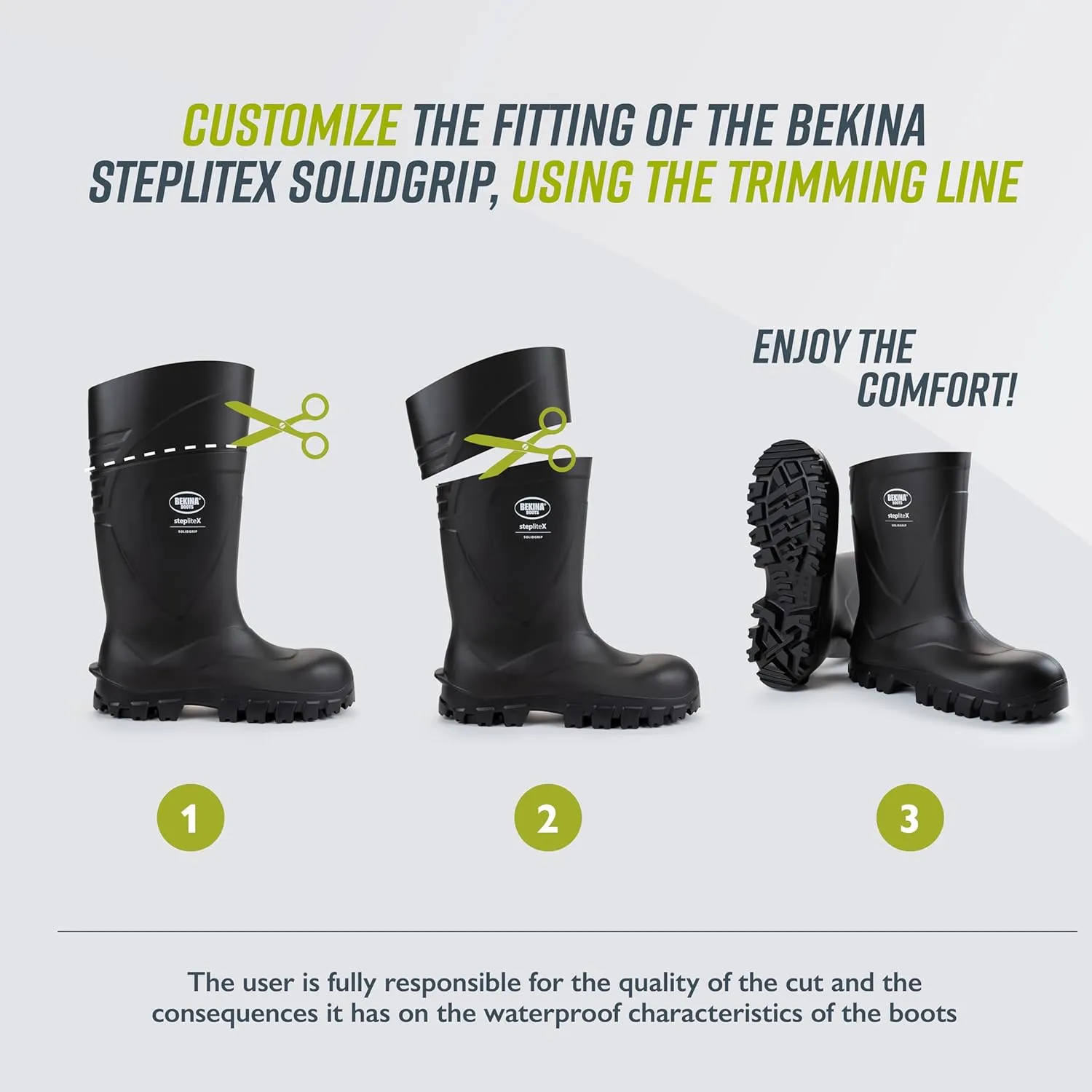 Bekina StepliteX Solidgrip O4 Waterproof Wellington Boots for Men and Women - Lightweight Non Slip Insulated Work Boots with SRC Certified Traction Outsoles