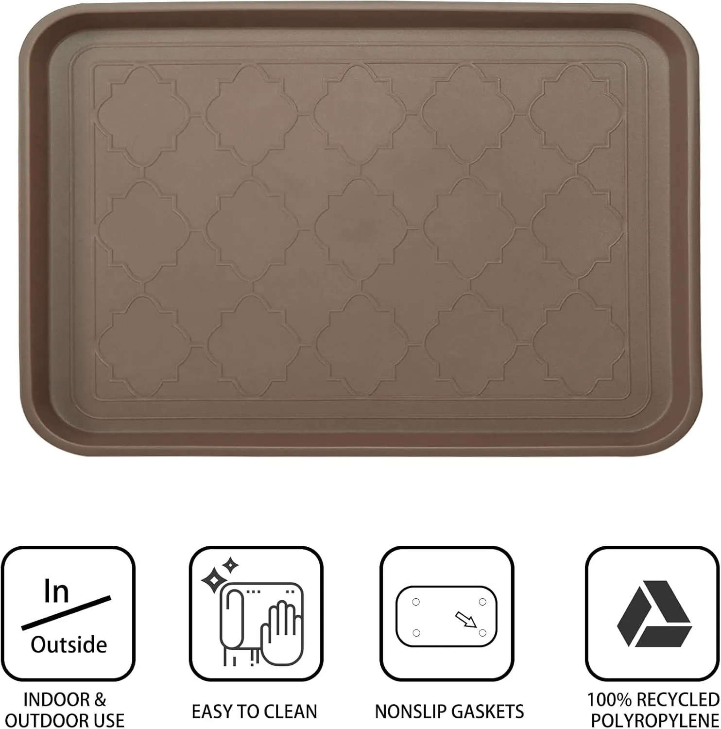 Boot Tray for Entryway Indoor, Heavy Duty 2 Packs, 16.7"x12.8" Waterproof Mat with Raised Edge, Multi-Purpose for Boots, Shoes, Garden