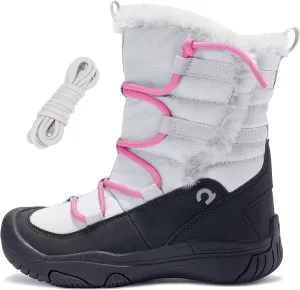 Boys Girls Snow Boots Waterproof Outdoor Sport Warm Cozy Anti-Slip Lightweight Winter Shoes for Toddler/Little/Big Kid