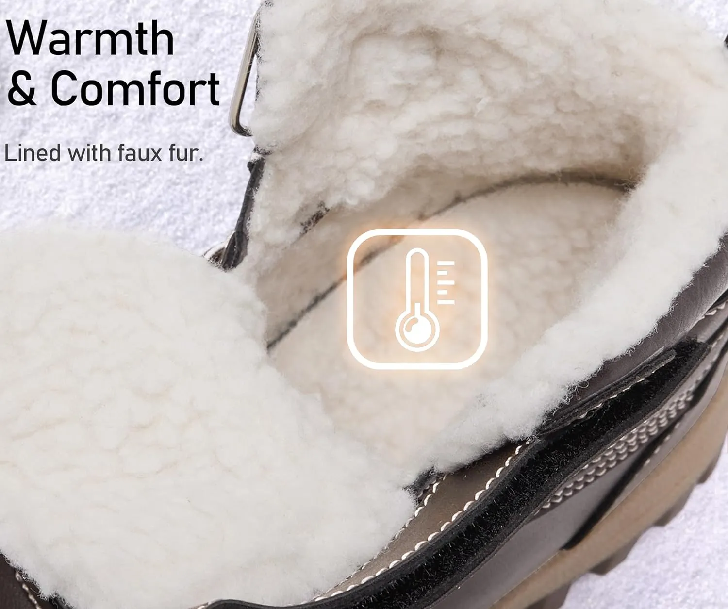 Boys Girls Snow Boots Winter Slip On Warm Fur Lined Shoes Lightweight Water-Resistant Cold Weather Boot (Little Kid/Big Kid)