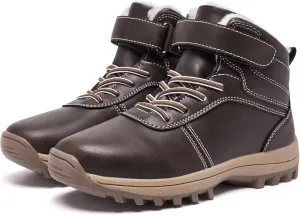 Boys Girls Snow Boots Winter Slip On Warm Fur Lined Shoes Lightweight Water-Resistant Cold Weather Boot (Little Kid/Big Kid)