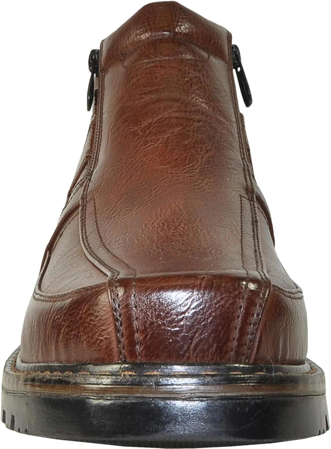 bravo! Men Waterproof Winter Boot DEAN with Fur Lining and Double Zipper Black and Brown Size 7 to 13