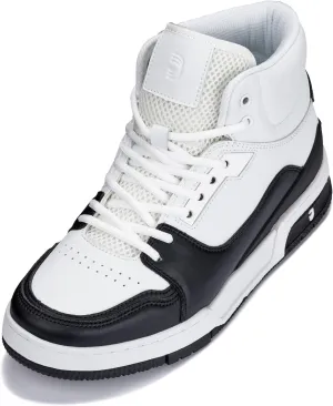 CALTO Men's Invisible Height Increasing Elevator Shoes - Lace-up Sporty High Top Sneakers - 3 Inches Taller