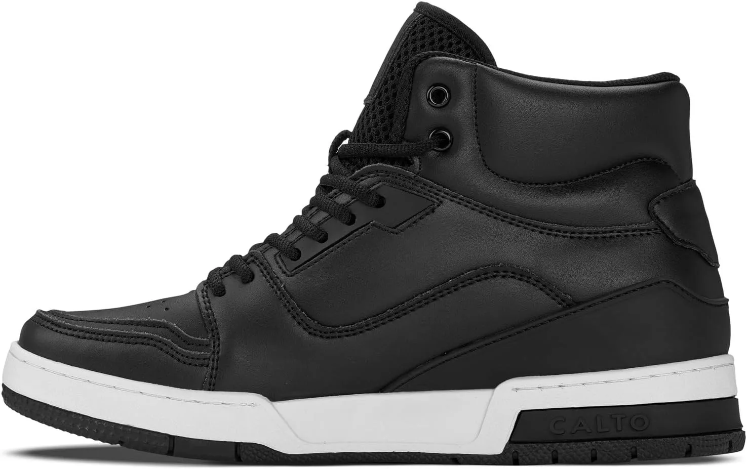 CALTO Men's Invisible Height Increasing Elevator Shoes - Lace-up Sporty High Top Sneakers - 3 Inches Taller