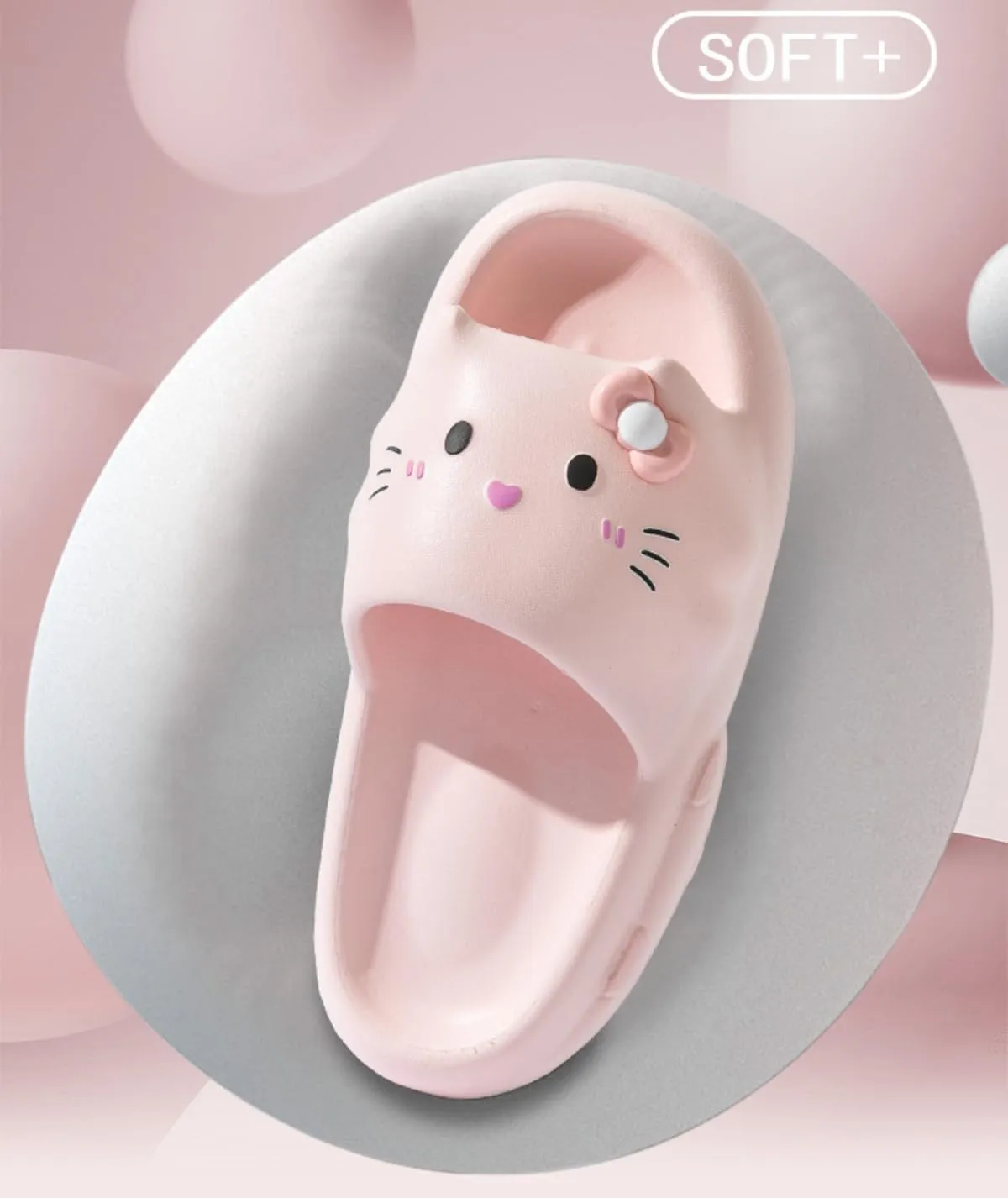 Cat Slippers Women Cute Kitty Pillow Slides Thick Sole Kawaii Non Slip Quick Drying Preppy Shower Bathroom Sandals Outdoor