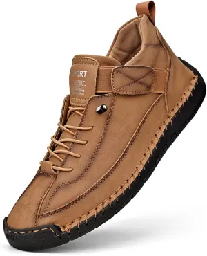 Chukka Boots Mens Beck Shoes Adjustable Leather Shoes for Men Slip On Sneakers Mens Fashion Shoes Comfortable Handmade