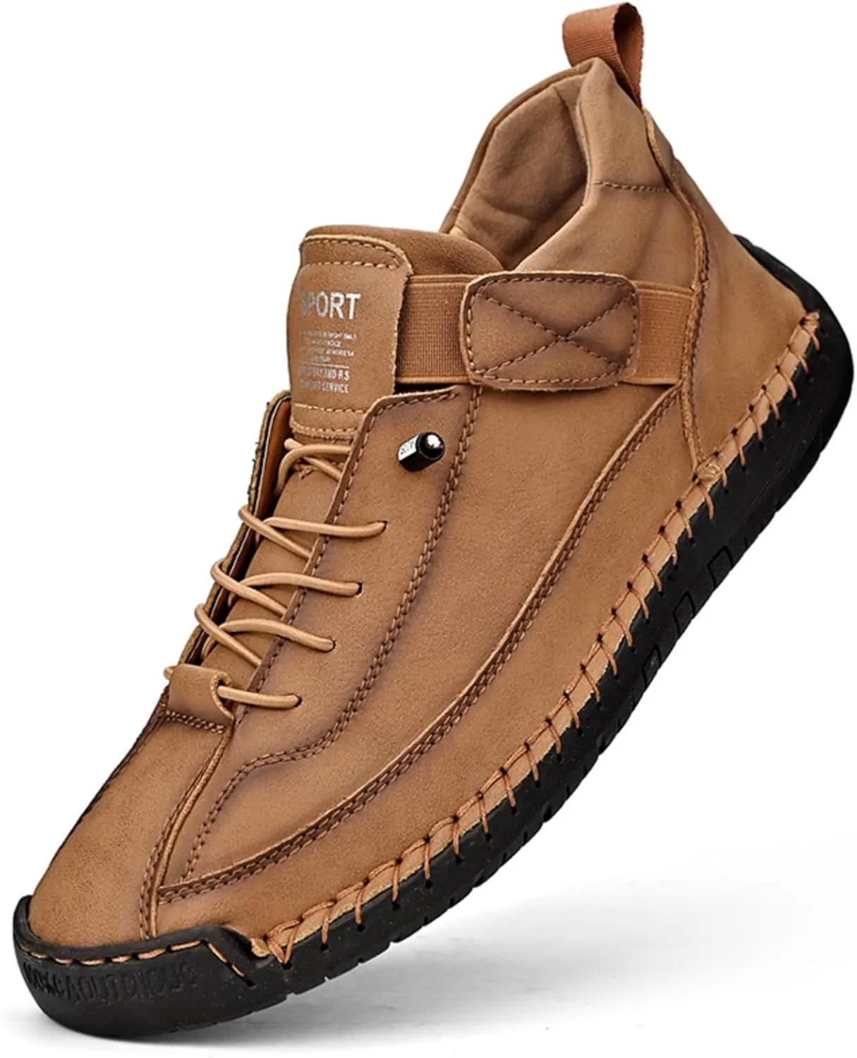 Chukka Boots Mens Beck Shoes Adjustable Leather Shoes for Men Slip On Sneakers Mens Fashion Shoes Comfortable Handmade