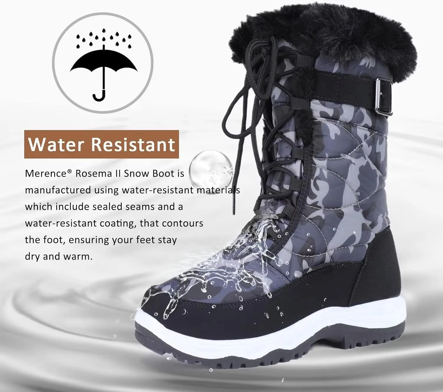 CIOR Women's Snow Boots Winter II Water-Resistant Fur Lined Frosty Warm Anti-Slip Boot U120WMX001-0429