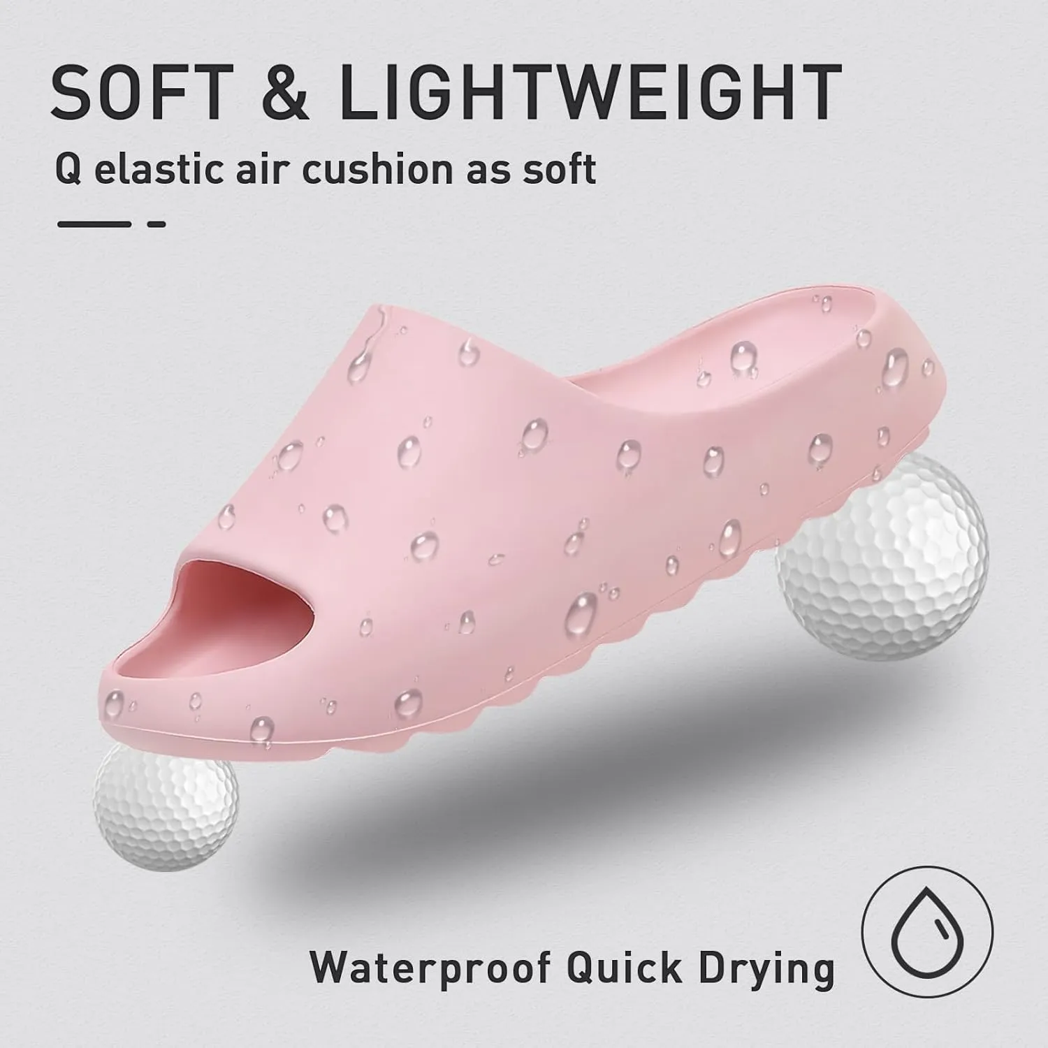 Cloud Slides for Women and Men, Platform Slides Slippers, Non-Slip Quick Drying Soft Lightweight Shower Shoes, Thick Sole Open Toe Slides Sandals for Indoor & Outdoor