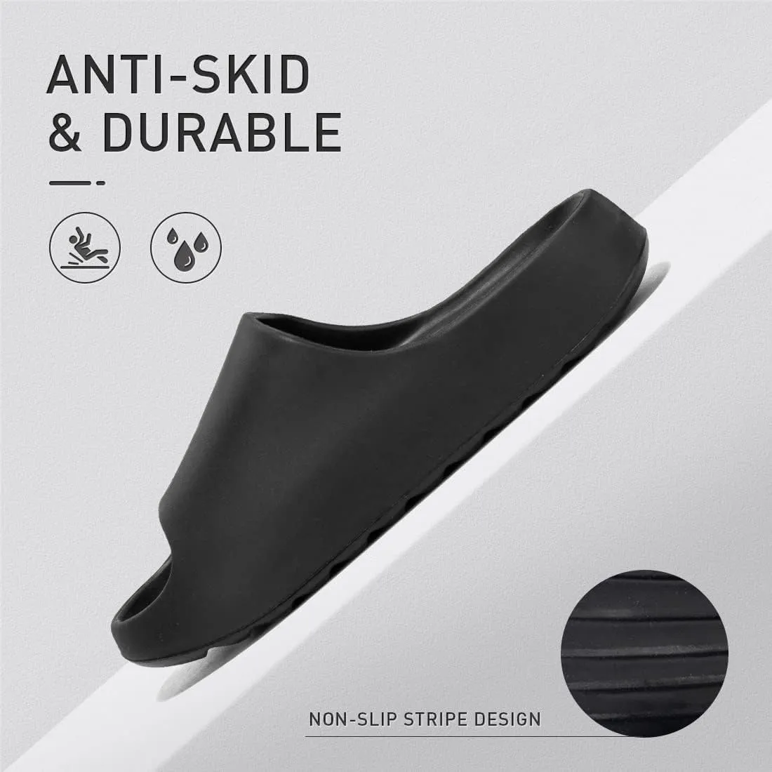 Cloud Slides for Women and Men, Platform Slides Slippers, Non-Slip Quick Drying Soft Lightweight Shower Shoes, Thick Sole Open Toe Slides Sandals for Indoor & Outdoor