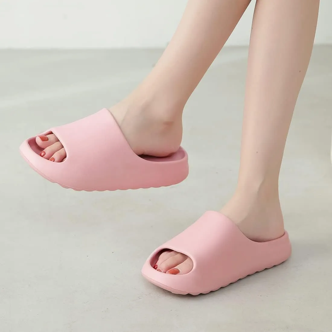 Cloud Slides for Women and Men, Platform Slides Slippers, Non-Slip Quick Drying Soft Lightweight Shower Shoes, Thick Sole Open Toe Slides Sandals for Indoor & Outdoor