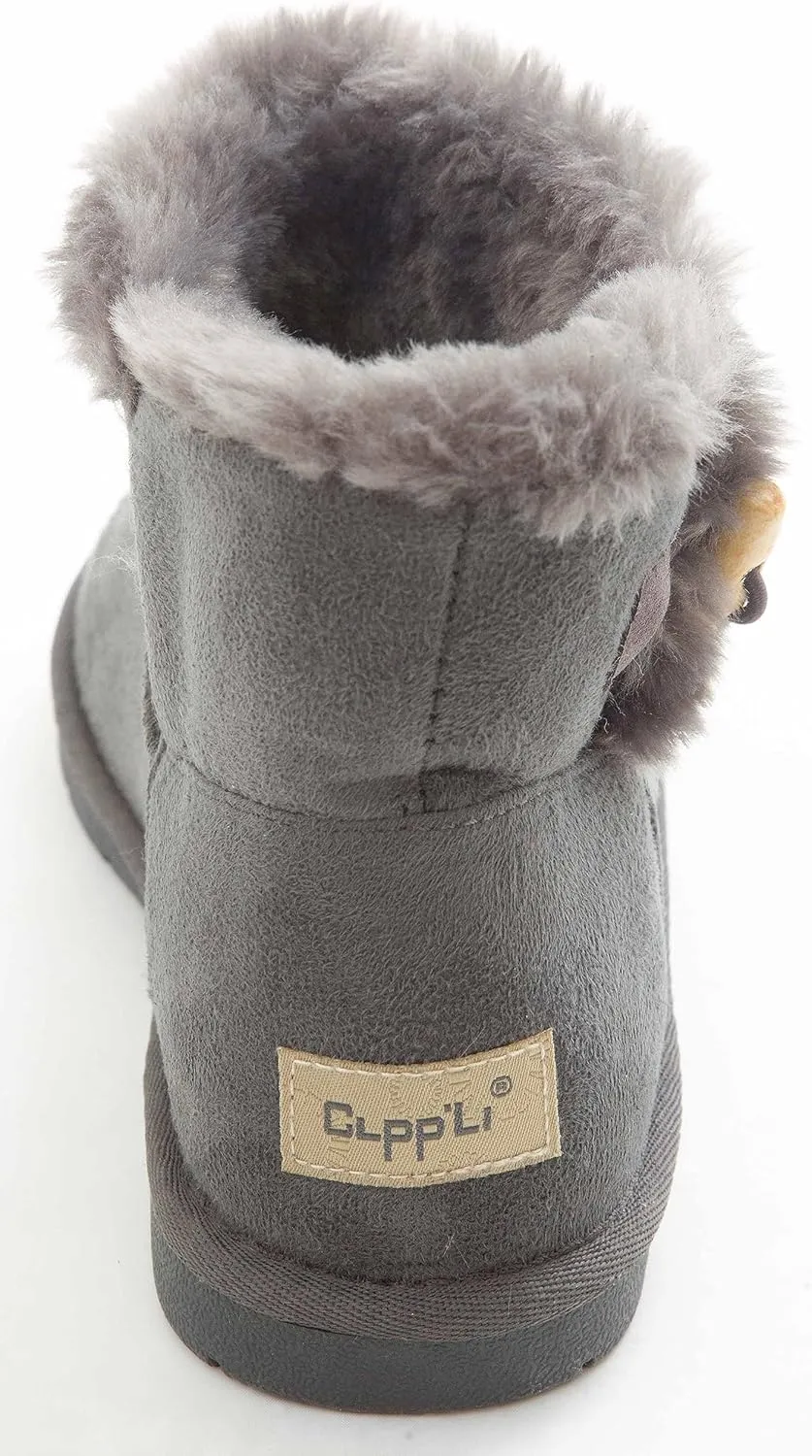 CLPP'LI Women's Mini Bailey Button Snow Boots