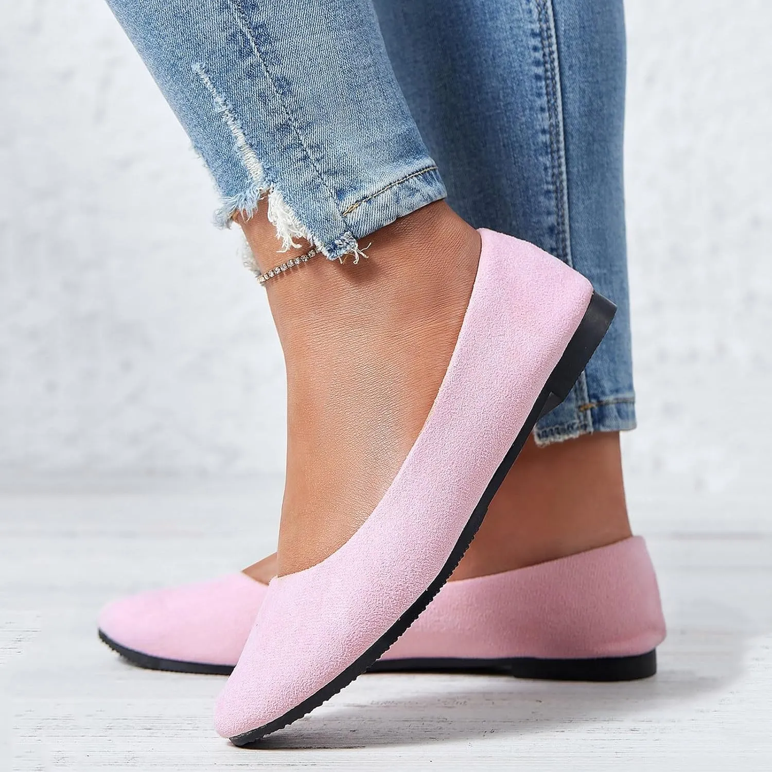 Comfortable & Light-Weight Flat Women's Shoes Pointed Toe Ballet Shoes for Women Slip On Comfortable Dress Work Walking Casual