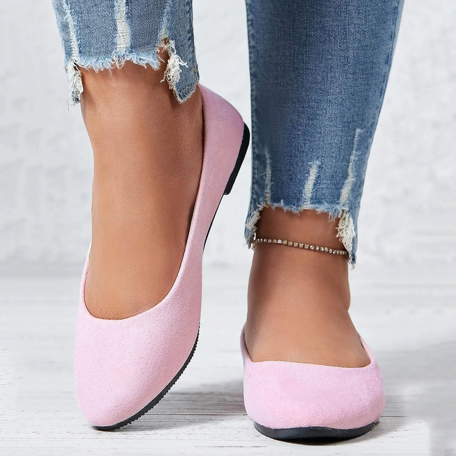 Comfortable & Light-Weight Flat Women's Shoes Pointed Toe Ballet Shoes for Women Slip On Comfortable Dress Work Walking Casual