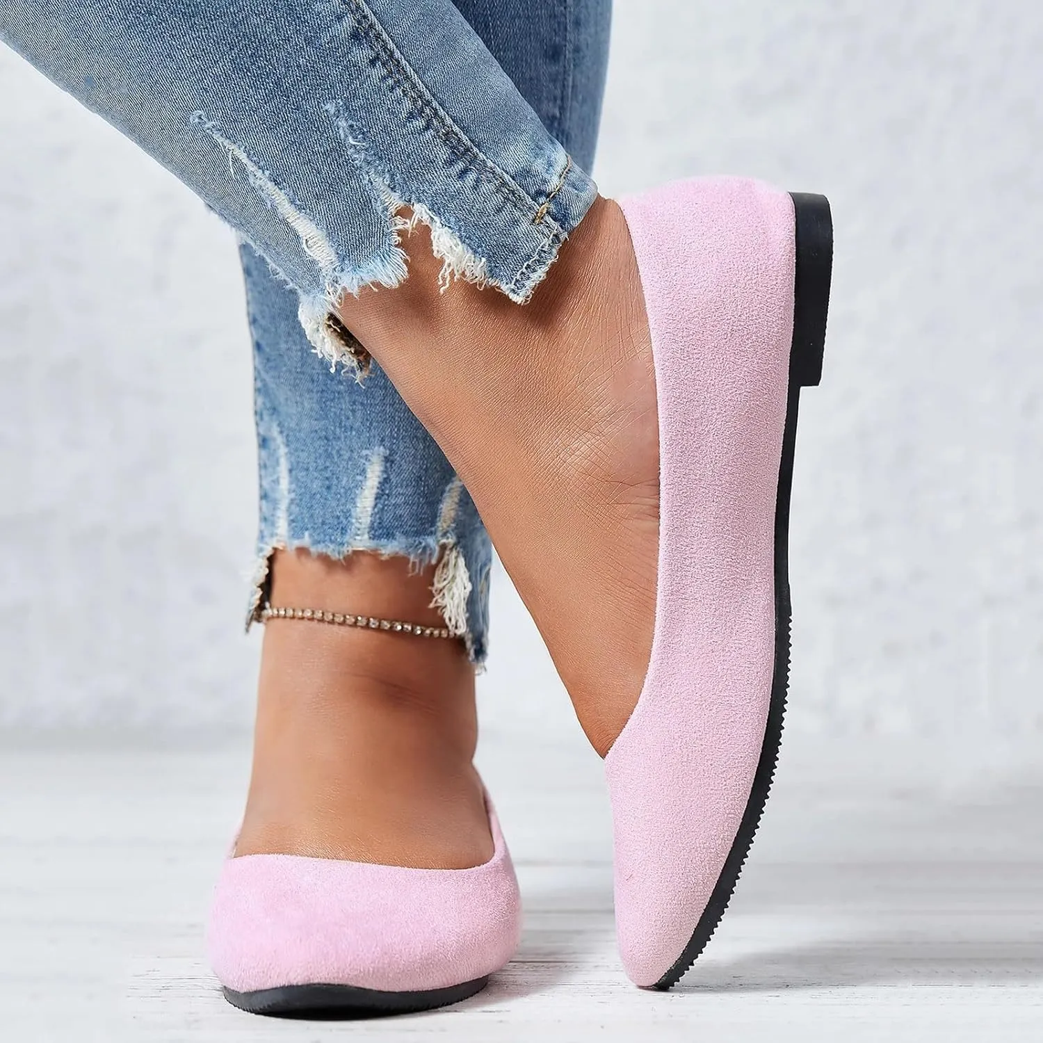 Comfortable & Light-Weight Flat Women's Shoes Pointed Toe Ballet Shoes for Women Slip On Comfortable Dress Work Walking Casual
