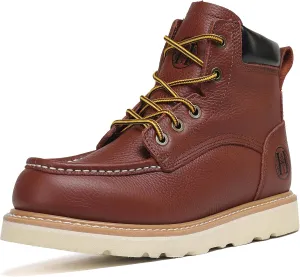 CONRAD Men's Moc Toe Safety Work Boots: 6" & 8" Soft Toe, Composite Toe, Waterproof, Slip Resistant, Puncture-proof EH Safety Boots