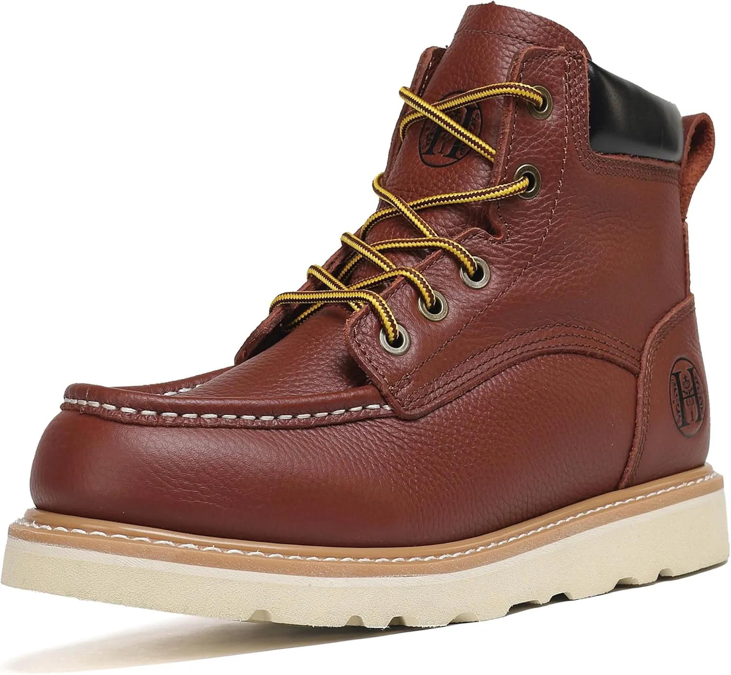 CONRAD Men's Moc Toe Safety Work Boots: 6" & 8" Soft Toe, Composite Toe, Waterproof, Slip Resistant, Puncture-proof EH Safety Boots