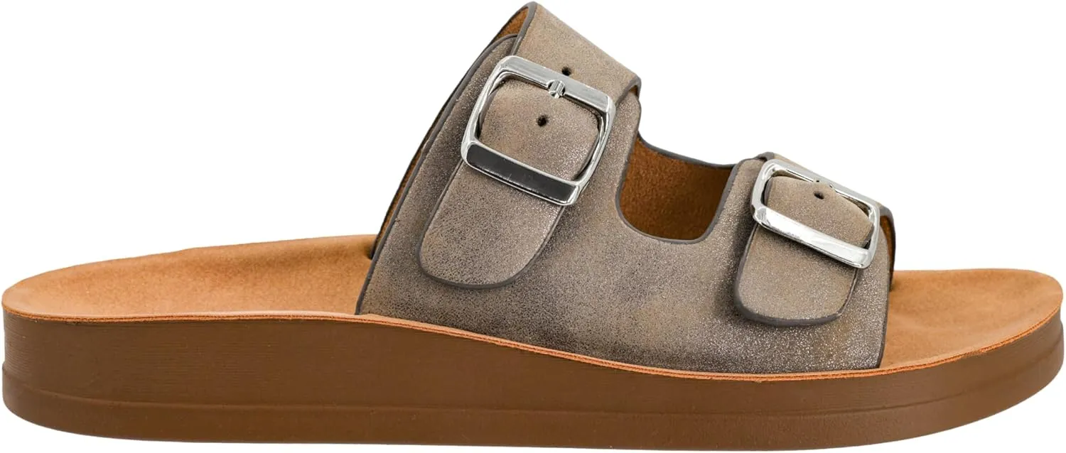 Corkys Footwear Let's Be Real Sandals - Featuring Two Adjustable Straps, A Rhinestone Covered Upper, Easy on and Off, and Comfy Insoles For All Day Wear