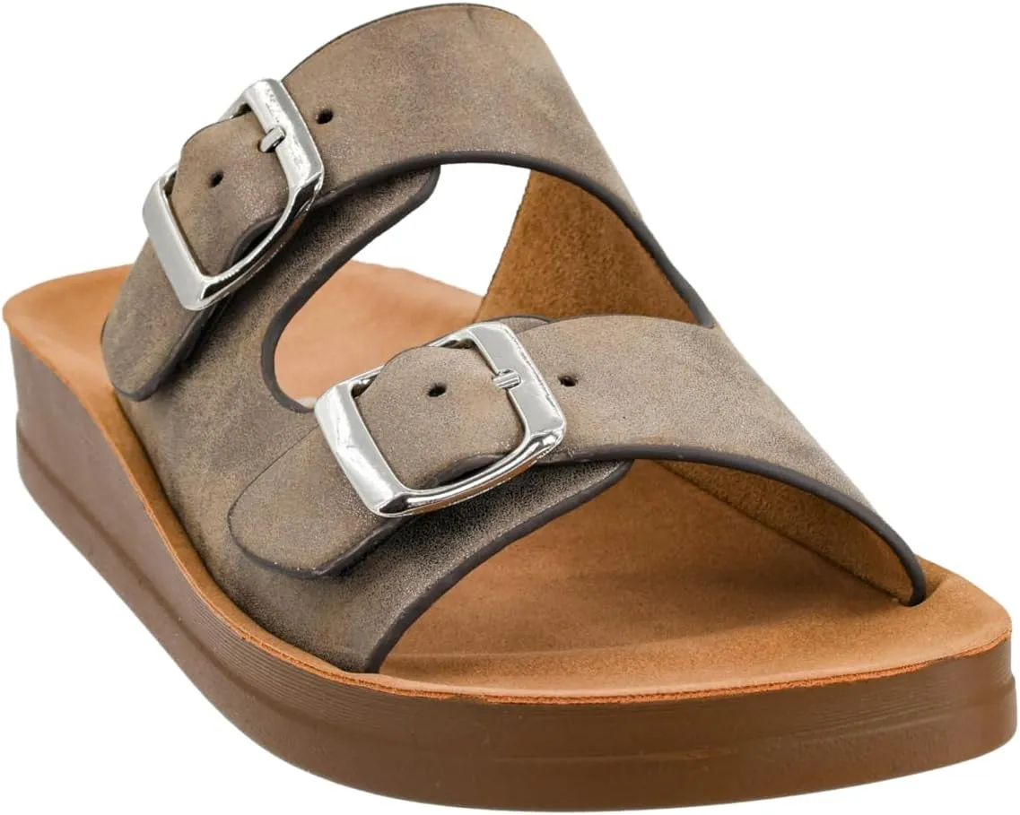 Corkys Footwear Let's Be Real Sandals - Featuring Two Adjustable Straps, A Rhinestone Covered Upper, Easy on and Off, and Comfy Insoles For All Day Wear