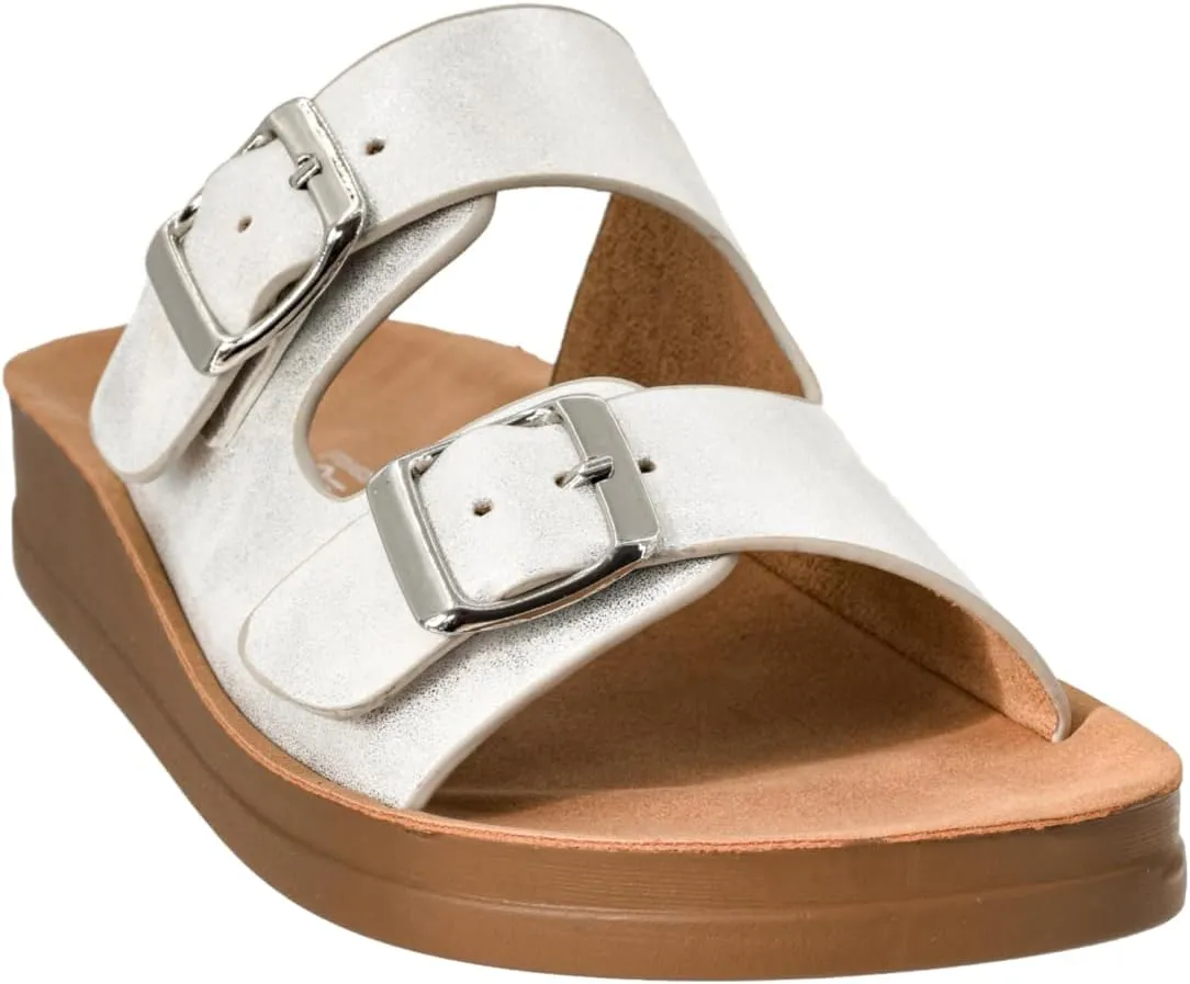 Corkys Footwear Let's Be Real Sandals - Featuring Two Adjustable Straps, A Rhinestone Covered Upper, Easy on and Off, and Comfy Insoles For All Day Wear