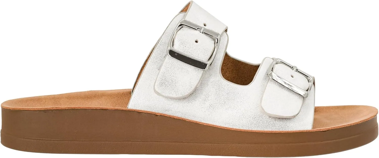 Corkys Footwear Let's Be Real Sandals - Featuring Two Adjustable Straps, A Rhinestone Covered Upper, Easy on and Off, and Comfy Insoles For All Day Wear