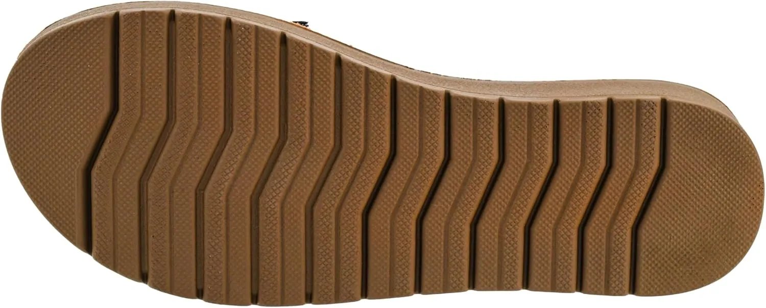 Corkys Footwear Spray Tan Sandal - Comfortable And Cushioned Insoles, Wide Strap with Bow, Frayed Edges On Upper, Open Toe, Easy And Convenient Slip-On Design