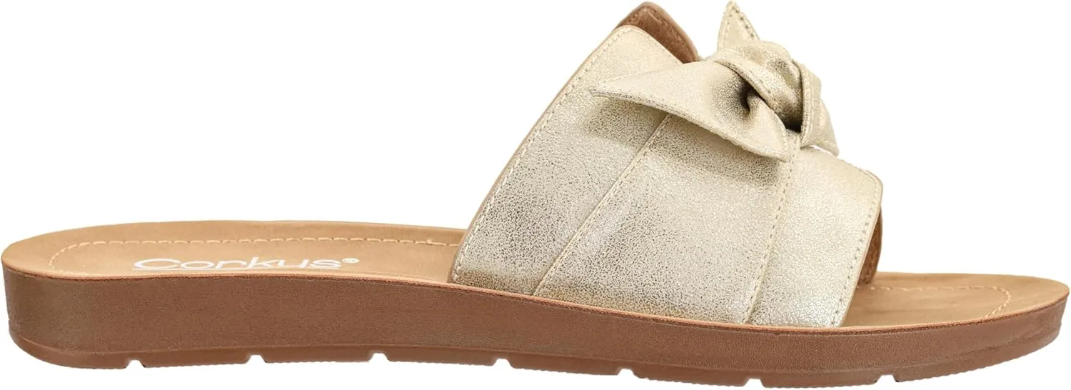 Corkys Footwear Women's Rock The Bowt Sandal - Comfortable And Cushioned Insoles, Wide Strap with Bow, Open Toe Design, Easy And Convenient Slip-On Design