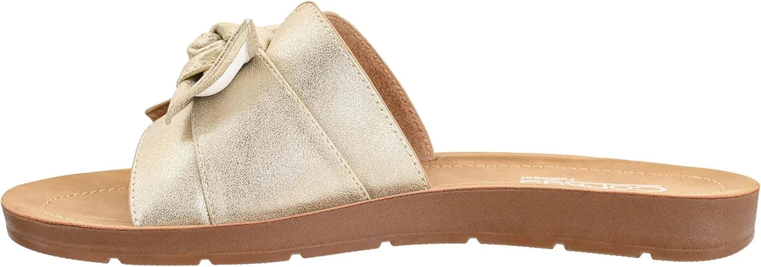Corkys Footwear Women's Rock The Bowt Sandal - Comfortable And Cushioned Insoles, Wide Strap with Bow, Open Toe Design, Easy And Convenient Slip-On Design