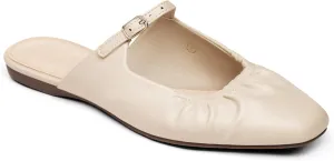 Coutgo Womens Mules Mary Jane Flats Closed Toe Pleated Slip on Shoes Dressy Casual Slides