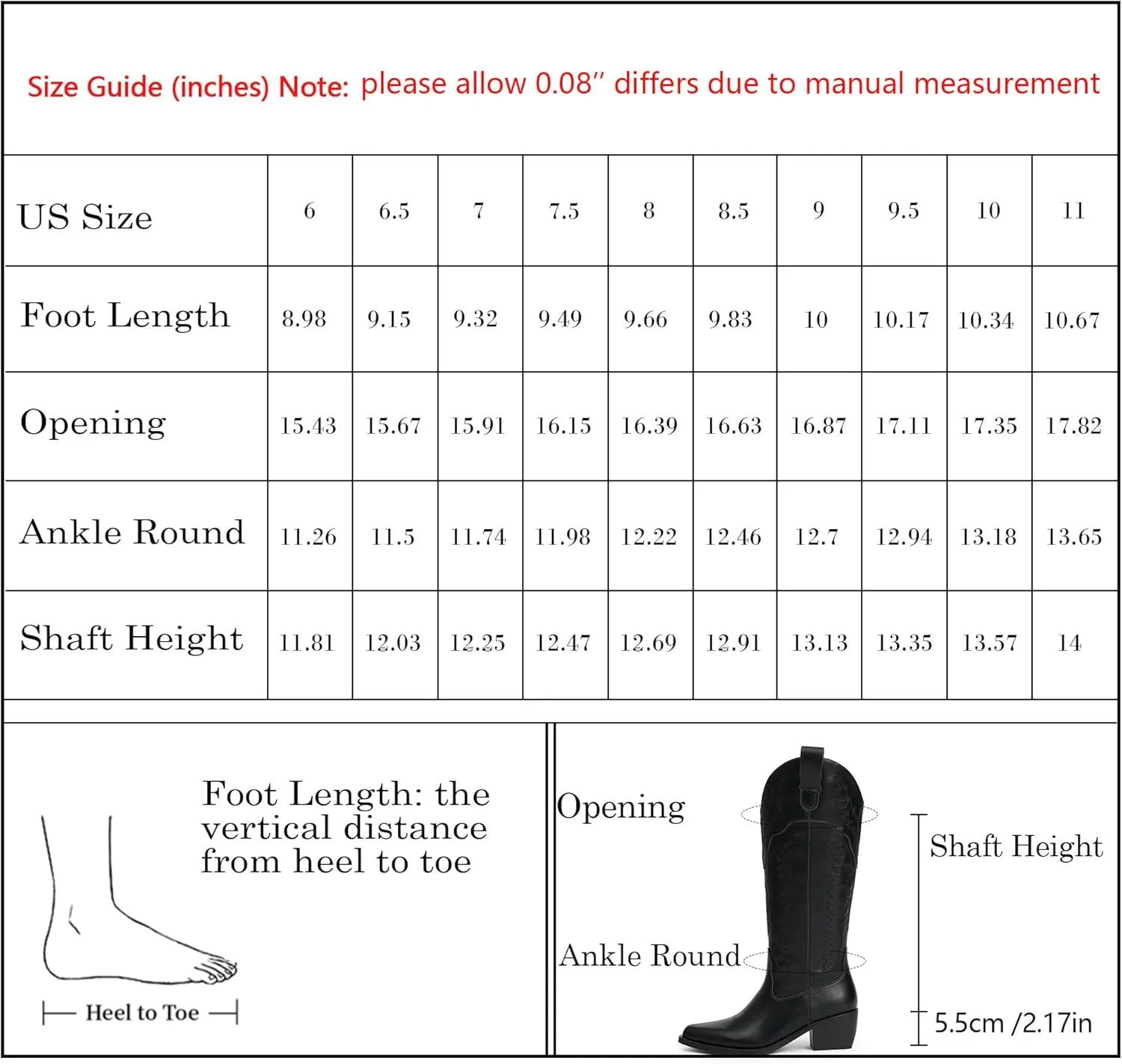 Cowboy Boots for Women Mid Calf Womens Cowgirl Boots for Girls Pointed Toe Slip on Chunky Heel Western Boot