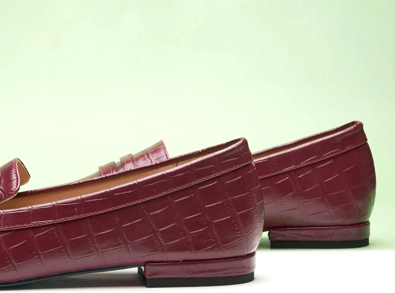 C.Paravano Penny Loafers for Women Formal Dress Square Toe Flats Slip on Loafer Shoes Comfort Loafer for Business Casual Wear