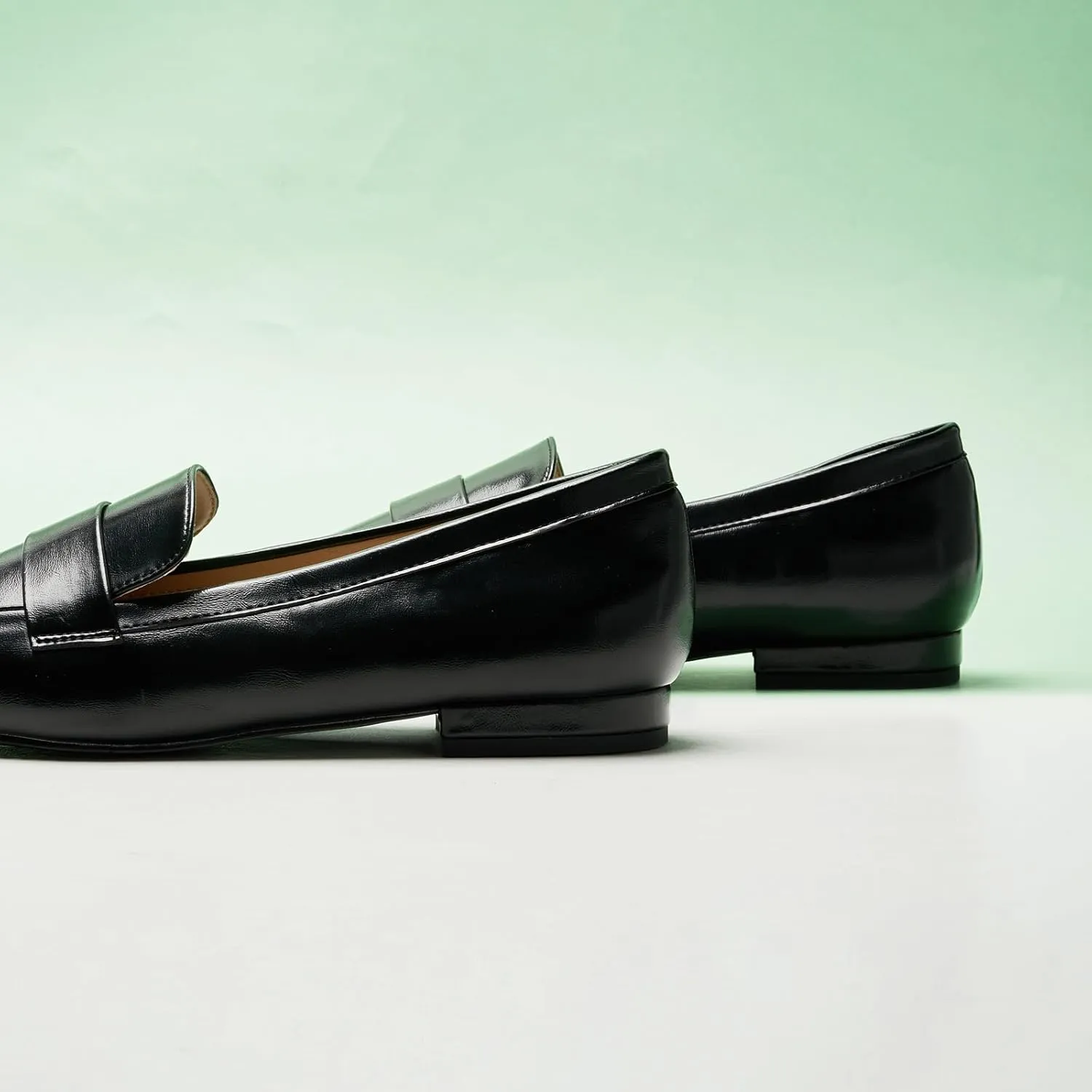 C.Paravano Women's Flat Loafers, Slip-on Penny Loafers for Formal & Casual Wear, Square Toe Comfort Flats for Office