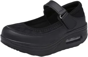 CrazySavage Womens Walking Shoe-Sock Sneakers Slip on Nursing Orthotic Heel Pain Relief Wedge Mesh Platform Air Cushion Buffer Nurse Shoe