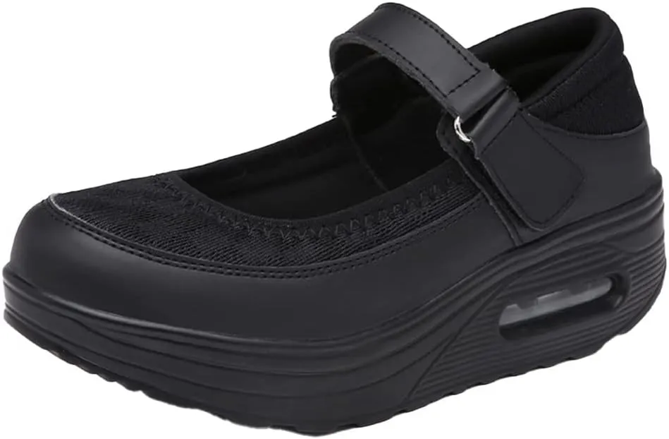 CrazySavage Womens Walking Shoe-Sock Sneakers Slip on Nursing Orthotic Heel Pain Relief Wedge Mesh Platform Air Cushion Buffer Nurse Shoe