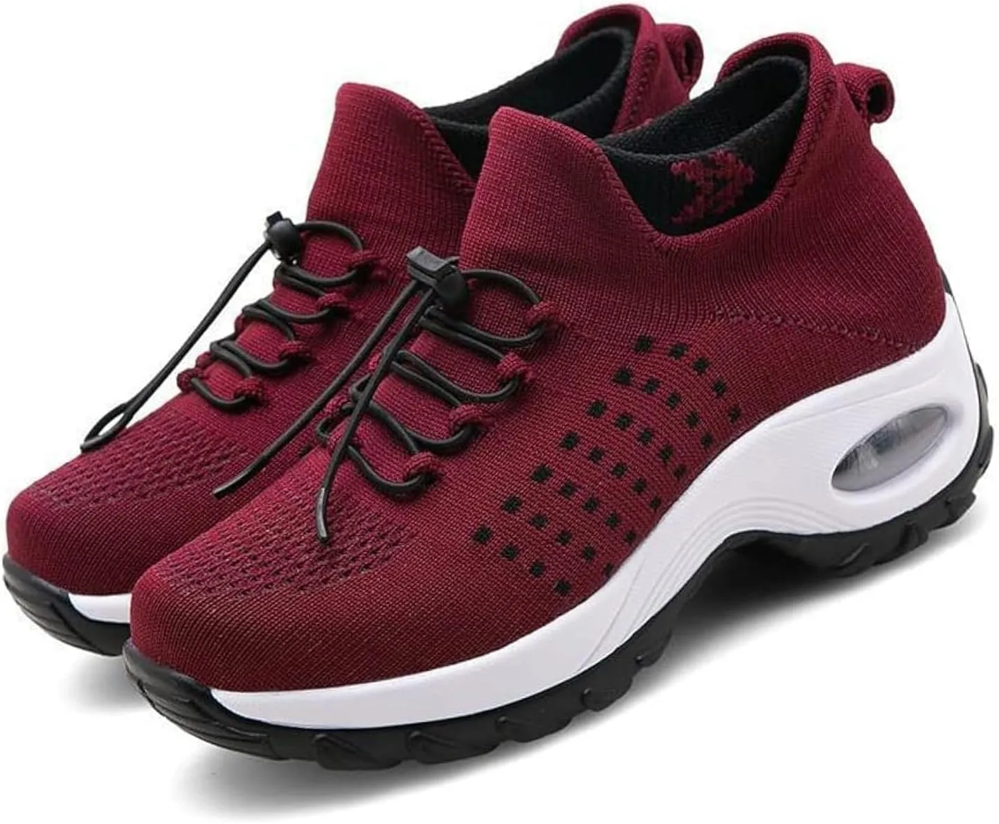 CrazySavage Womens Walking Shoe-Sock Sneakers Slip on Nursing Orthotic Heel Pain Relief Wedge Mesh Platform Air Cushion Buffer Nurse Shoe